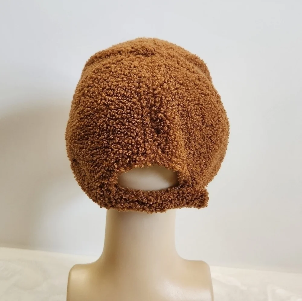 Public Opinion Tan Toffee Teddy Fleece Fuzzy Women's Baseball Hat Cap